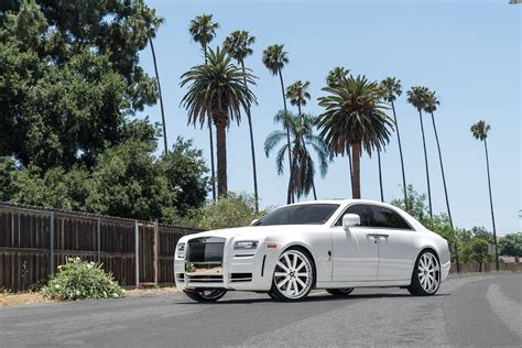 Custom White Rolls Royce Ghost Enhanced with Chrome Grille and Other ...