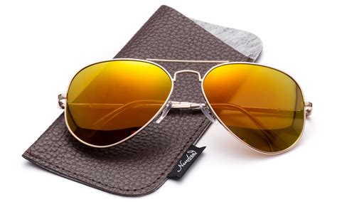 Polarized Aviator Sunglasses Mirrored Lens Classic Aviator Polarized ...