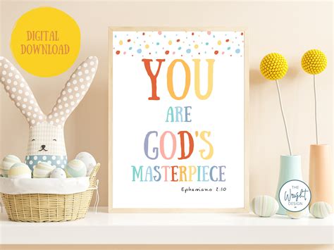 Christian Kids Printable Poster Sunday School Wall Art You - Etsy