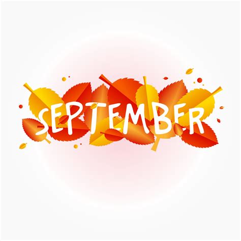 Welcome september. new month. Hello September Vector with autumn leaves ...