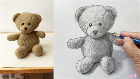 Pencil Drawing Cute Teddy Bear Sketch Images - bmp-spatula