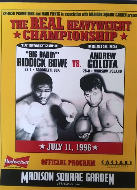 BOWE Vs GOLOTA Fight Poster Laminated Print - Etsy