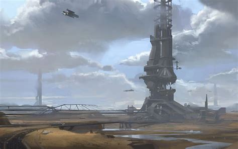 space elevator Concept Art World, Robot Concept Art, Spaceship Concept ...