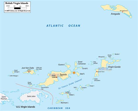 Detailed Political Map of Virgin Islands - Ezilon Maps