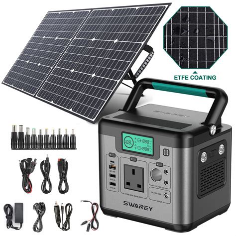 500W 240W 166W Portable Power Station Solar Generator + 100W Foldabl ...