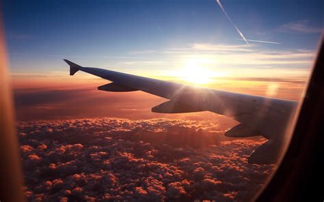 photography, Sunset, Sky, Clouds, Wings, Aircraft, Airplane Wallpapers ...