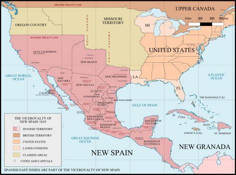 Mexico map 1821 - Mexico 1821 map (Central America - Americas)