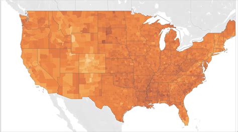 Tableau Geographical Heat Map - Blank North America Map