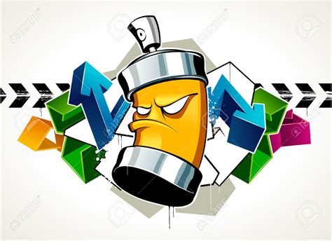 6189000-Cool-graffiti-image-with-can-Stock-Vector-graffiti-spray - El ...