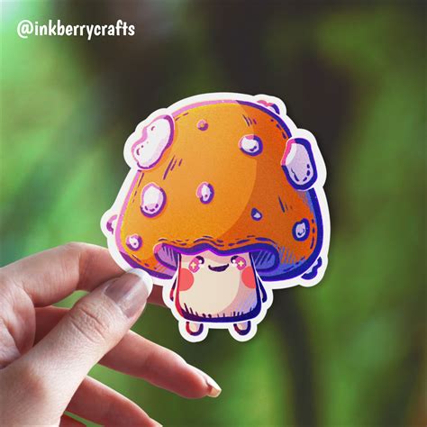 Mushrooms Stickers - Kawaii Plant Sticker - Quirky Stickers - Laptop ...