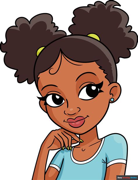 How to Draw a Black Girl Cartoon - Really Easy Drawing Tutorial