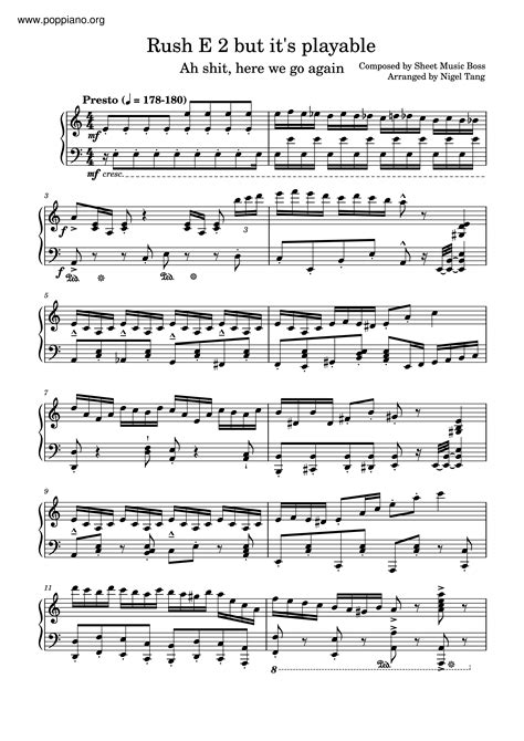 rush e - Sheet Music / Piano Score Free PDF Download - HK Pop Piano ...