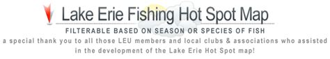 Lake Erie Hot Spot Fishing Map | Lake Erie Fishing Spots - Lake Erie ...