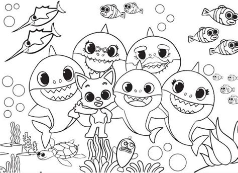 Baby Shark Pdf Printable Coloring Page - Etsy