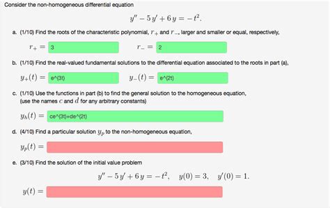 Solved Consider the non-homogeneous differential equation | Chegg.com