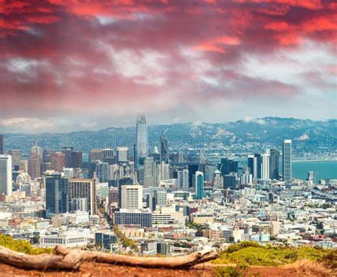 Aerial View of San Francisco Cityscape from the Hill, California Stock ...