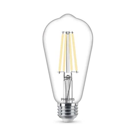 Philips 75-Watt Equivalent ST19 Clear Glass Dimmable E26 Vintage Edison ...