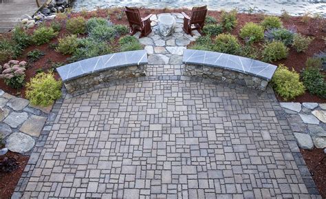 Belgard Permeable Paver Patio with sitting wall on Lakefront home in ...