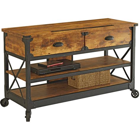 Rustic Country TV Stand Antiqued Vintage Ranch Style Industrial ...