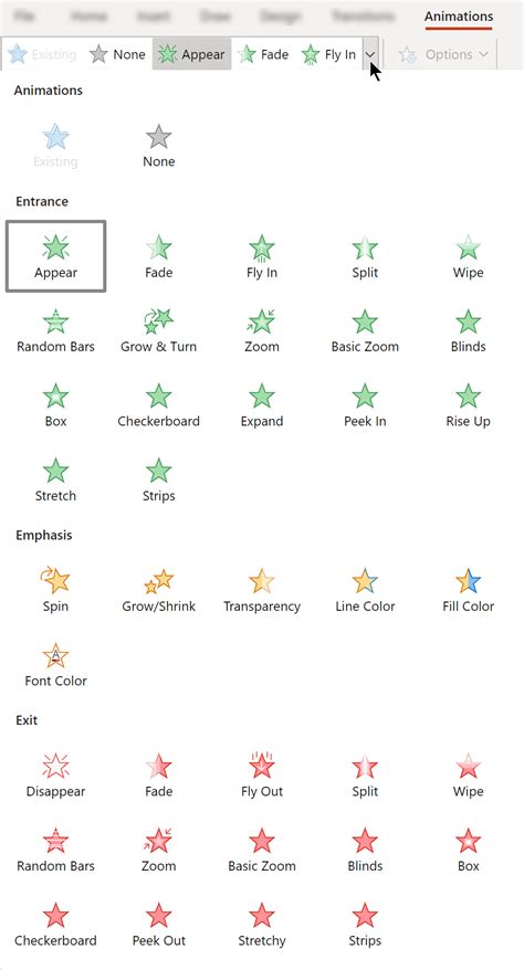 Animation effects available in PowerPoint for the web - Microsoft Support