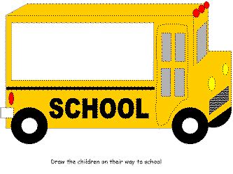 School Bus Cut Out Template - Flyer Template