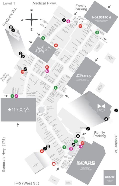 a map showing the locations of many different buildings and streets in ...