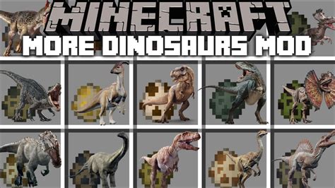 Minecraft MORE DINOSAURS MOD / JURASSIC WORLD WITH INDOMINUS ...