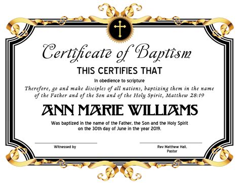 Baptism Certificate Template Download - Sampletemplate.my.id