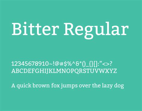 Bitter Font Family - Free Fonts