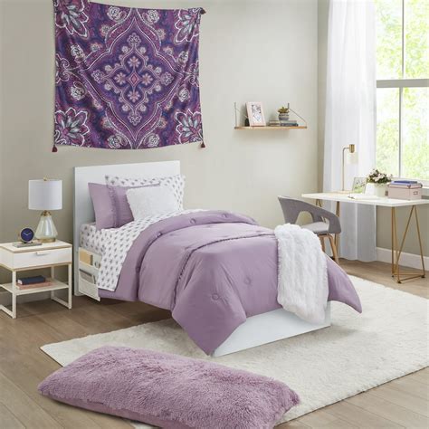 Mainstays Purple Fringe Medallion Room-in-a-Bag Ultimate Bed Bundle Set ...