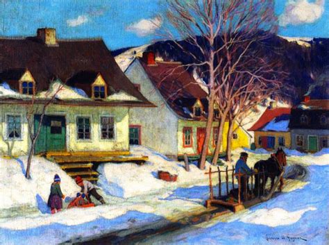 A Quebec Village Street, Winter, 1920 - Clarence Gagnon - WikiArt.org