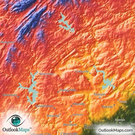 Maryland Topography Map | Colorizing Terrain by Elevation