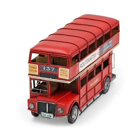 Vintage Transport Large Red Double Decker Bus Model - British Isles