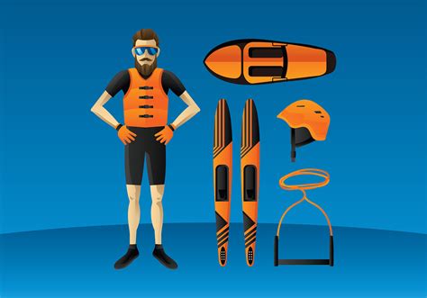 Water Skiing Equipment Free Vector 133937 Vector Art at Vecteezy