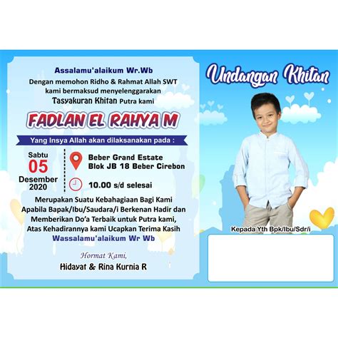 Jual undangan khitan / undangan tasyakuran khitan / undangan sunatan ...