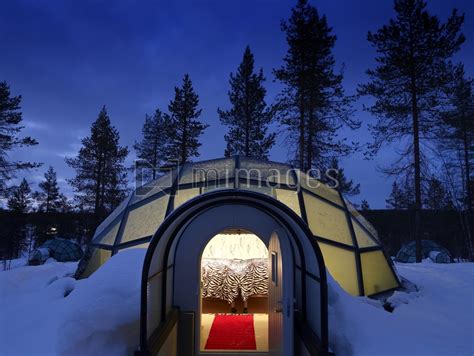 Glass igloo at Kakslauttanen Hotel and Igloo Village, Lapland, Finland ...