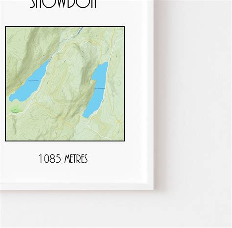 Snowdonia Print Snowdonia Map Topographic Map of the - Etsy