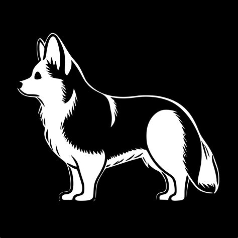 Corgi, Black and White Vector illustration 23545171 Vector Art at Vecteezy