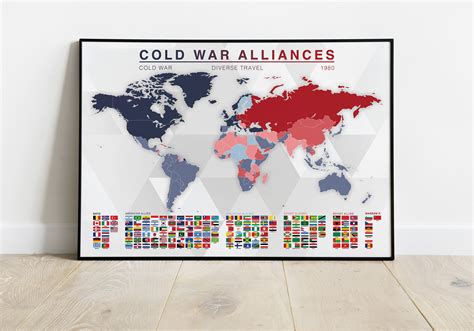 Cold War Alliances World 1980 Map Print/sticker - Etsy