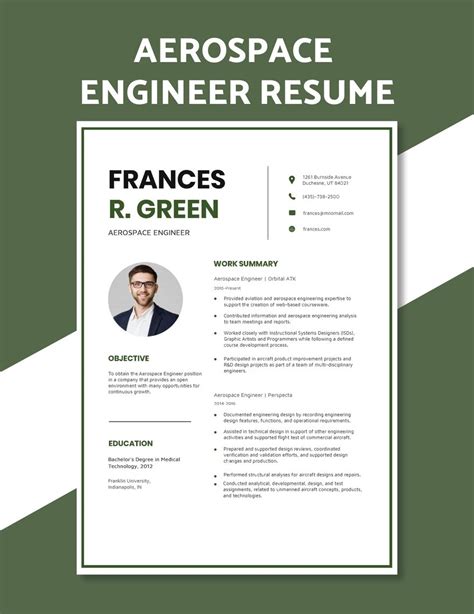 Aerospace Engineer Resume in Word, Pages, PDF - Download | Template.net