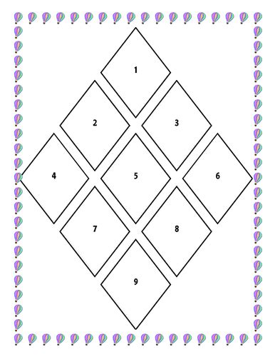 Blank diamond nine template | Teaching Resources