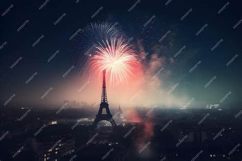 Premium AI Image | Fireworks in the sky over Eiffel tower in Paris