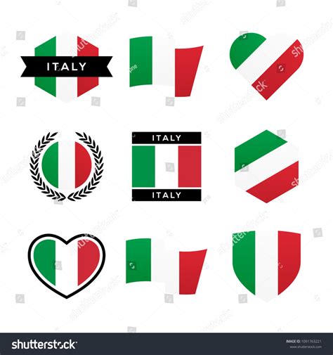 Italy Flag Vector Logo Design Italian Stock Vector (Royalty Free ...