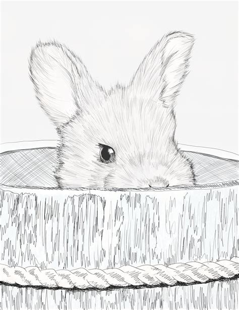 Realistic Baby Bunny Coloring Pages