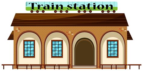 A train station on white background 419799 Vector Art at Vecteezy