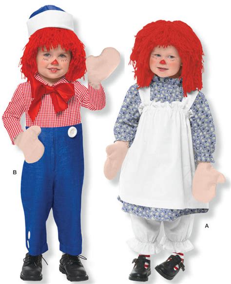 Toddler Raggedy Ann & Andy Costume Pattern - Simplicity 9375 AA, 3601 ...