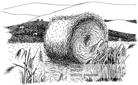 Hay Bale Drawing at PaintingValley.com | Explore collection of Hay Bale ...