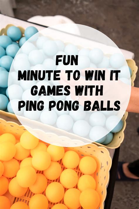 Fun Minute to Win It Games with Ping Pong Balls - Fun Party Pop