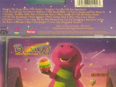 NEW Barney's Great Adventure Soundtrack from the Movie on CD ...