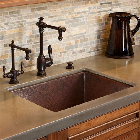 Native Trails Cocina 24" Copper Kitchen Sink, Antique Copper, CPK279